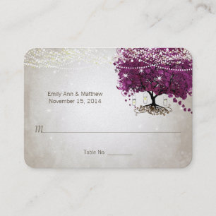 Sangria Heart Löv Träd Bord Place Cards Placeringskort