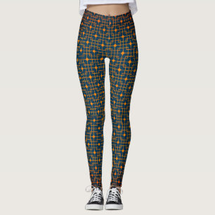 Sangria Kreativ Wired Hett Cubes Chinese Mönster Leggings