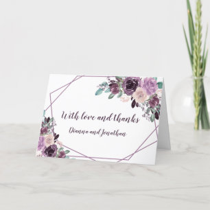 Sangria Lila Mauve Blommigt Geometric Bröllop Helgkort