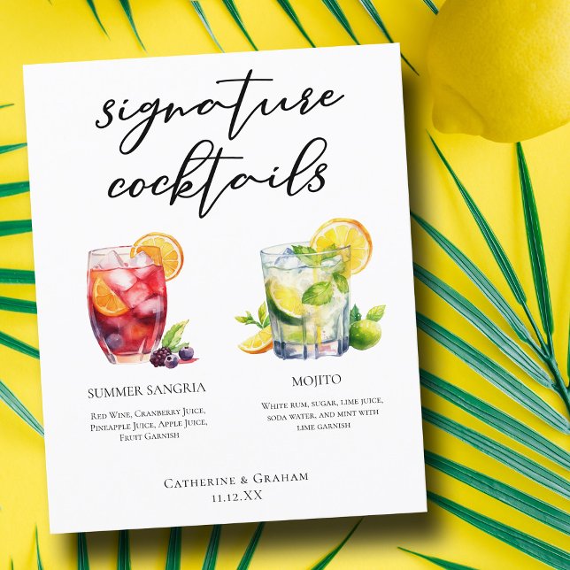 Sangria Mojito Namnteckning Cocktails Anpassningsb (Skapare uppladdad)