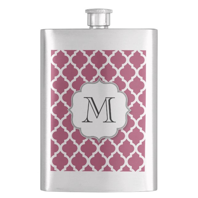 Sangria Moroccan Tile med Anpassade Monogram Fickplunta (Framsidan)