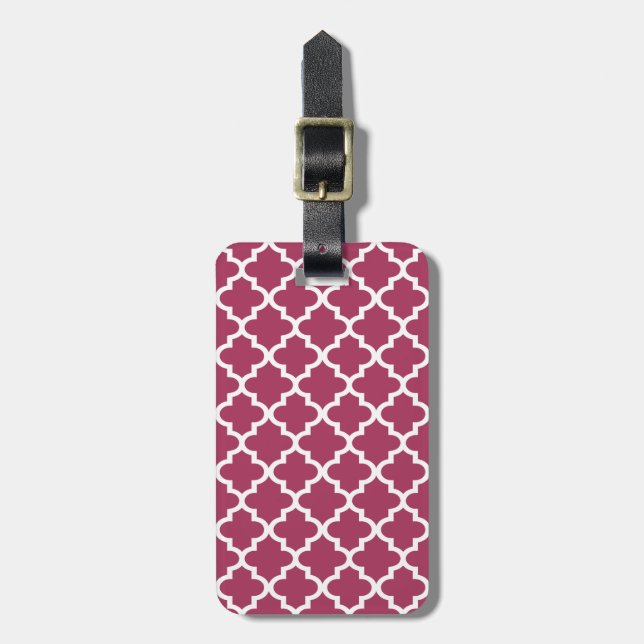 Sangria Moroccan Tile Trellis Mönster Bagagebricka (Vertikal Framsida)