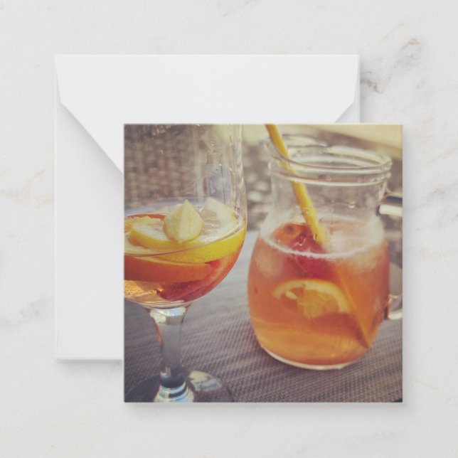 Sangria och solsken anteckningskort (Framsida)