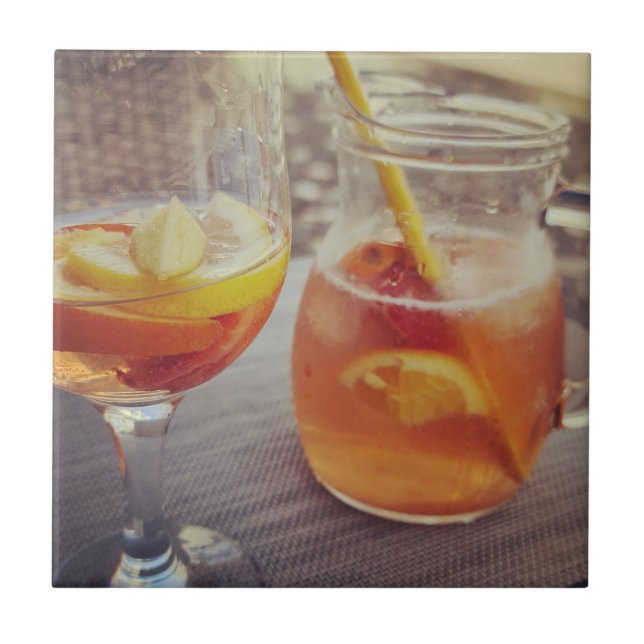 Sangria och solsken kakelplatta (Framsidan)