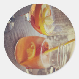 Sangria och solsken runt klistermärke