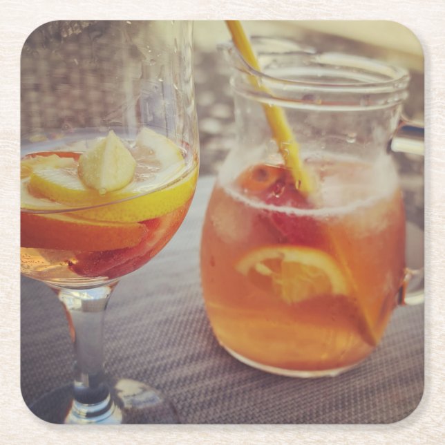 Sangria och solsken underlägg papper kvadrat (Framsidan)