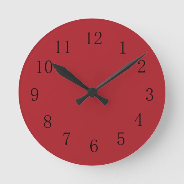 Sangria Red Kitchen Wall Clock Rund Klocka (Framsida)
