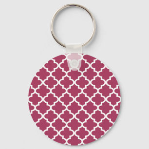 Sangria Red Moroccan Tile Trellis Mönster Nyckelring