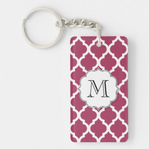 Sangria Red Moroccan Tile w/ Anpassade Monogram