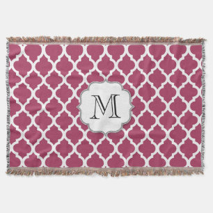 Sangria Red Moroccan Tile w/ Anpassade Monogram Filt