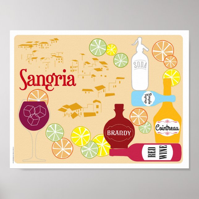 Sangria Red Vin Cocktail Poster (Framsidan)