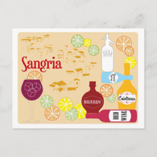 Sangria Red Vin Cocktail Vykort
