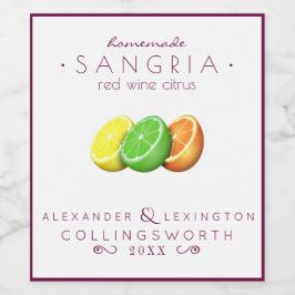 Sangria Red Vinflaska Etikett