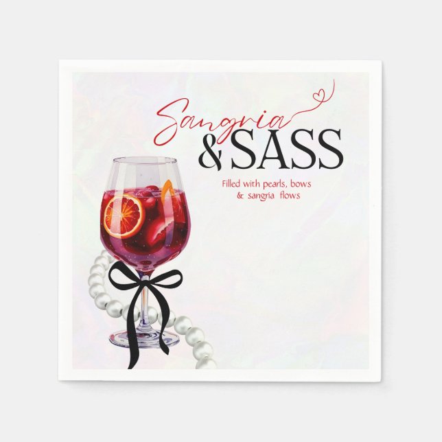 Sangria & Sass, pärlor, stränder Pappersservett (Framsidan)