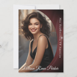 Sangria Shine Autograph Card för Skönhetstävlingar Inbjudningar