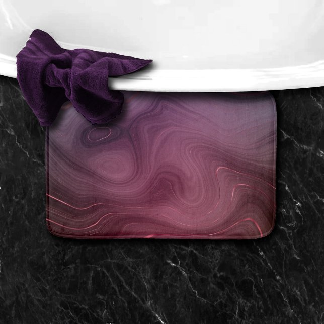 Sangria Strata | Moody Rosa och Lila Luxe Agate Badrumsmatta (Skapare uppladdad)