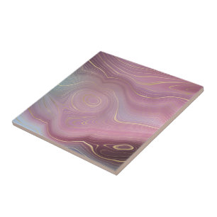 Sangria Strata   Moody Rosa och Lila Luxe Agate Kakelplatta