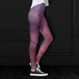 Sangria Strata   Moody Rosa och Lila Luxe Agate Leggings