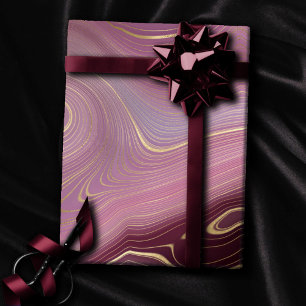 Sangria Strata   Moody Rosa och Lila Luxe Agate Presentpapper