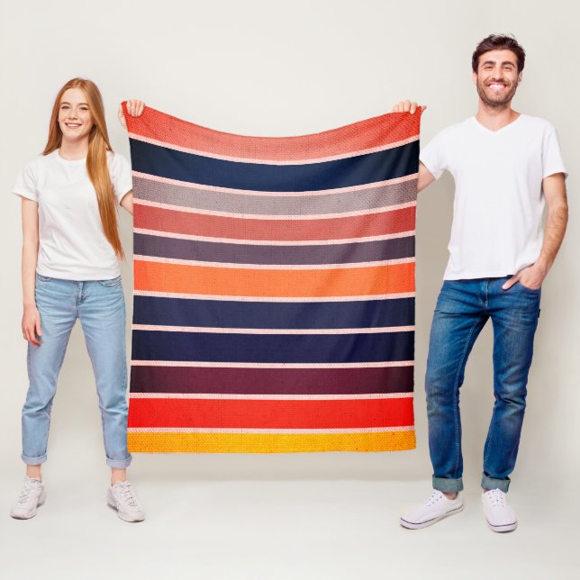 Sangria Striped Fleecefilt (På plats)