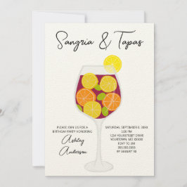 Sangria & Tapas Spain Cocktail Birthday Inbjudningar