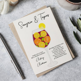 Sangria & Tapas Spain Cocktail Möhippa Inbjudningar