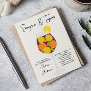 Sangria & Tapas Spain Cocktail Möhippa Inbjudningar