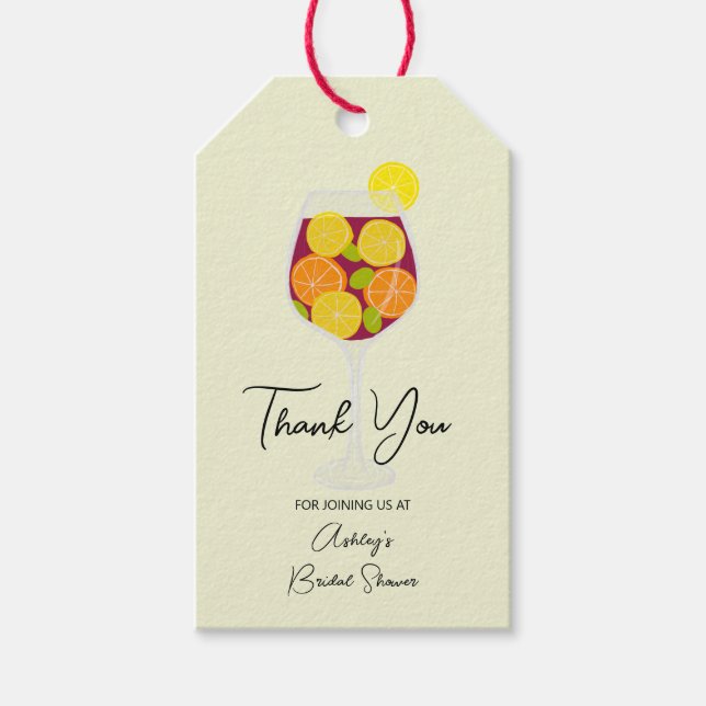 Sangria & Tapas Spain Cocktail Möhippa Presentetikett (Framsidan)