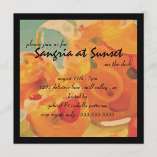 Sangria vid Sunset på Deck Party-inbjudan Inbjudningar
