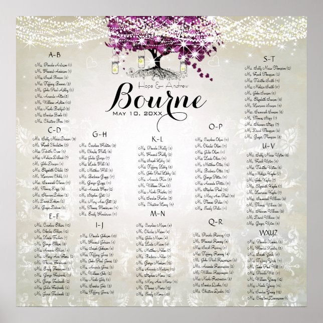 Sangria Vin Mason Burk Firefly Heart Löv Träd Poster (Framsidan)