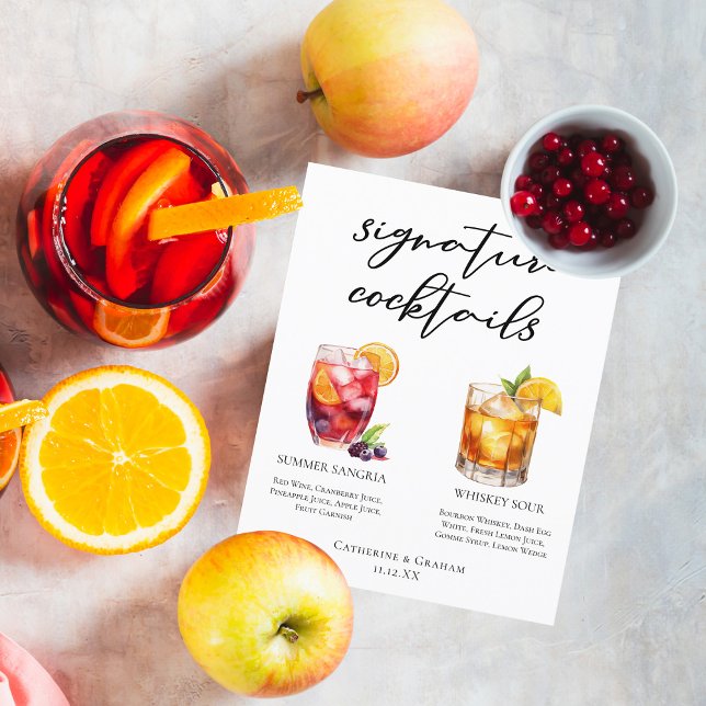 Sangria Whiskey Sour Namnteckning Cocktails Menu (Skapare uppladdad)