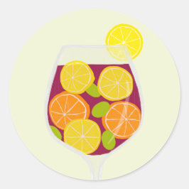 Sangriafest Bröllopskväll eller Brudtärnafest Runt Klistermärke