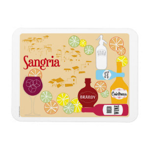 Sangriarött vincoctail magnet