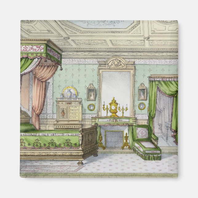 Sängrum i Renaissancen stil (färg litho) Magnet (Framsidan)