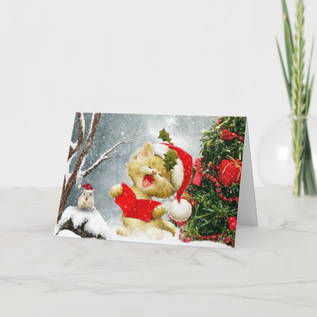 Sångsångarejulkortet Helgkort (Framsida)