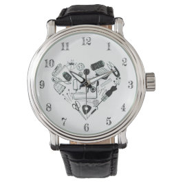 Sängsats i hjärtformade sömlösa fartyg armbandsur