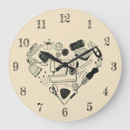 Sängsats i hjärtformade sömlösa fartyg stor klocka