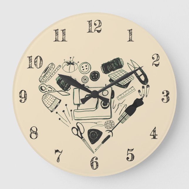 Sängsats i hjärtformade sömlösa fartyg stor klocka (Framsida)