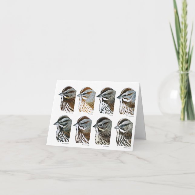 SångSparrows av Kalifornien Kort (Framsida)
