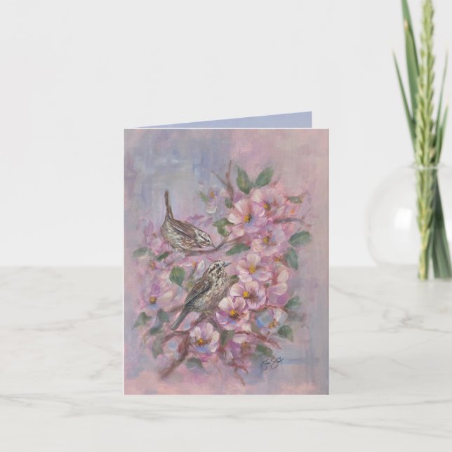 Sångsparv 4 x 5.6" tack kort (Framsida)