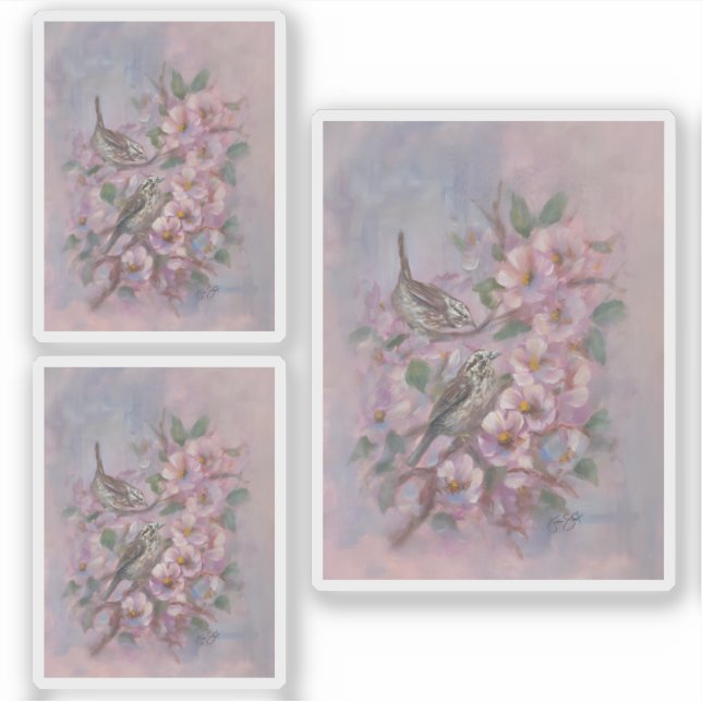 Sångsparv Klistermärken (Framsida)