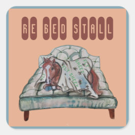 Sängstuva från flygstövlar fyrkantigt klistermärke