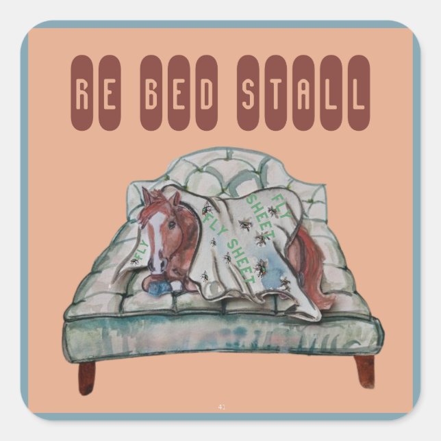 Sängstuva från flygstövlar fyrkantigt klistermärke (Framsida)