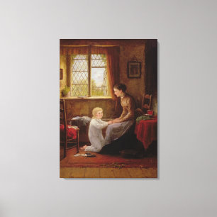 Sängtid, 1890 (olja på panel) canvastryck
