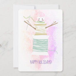 Sängtrådsspolar snögubbe julkort