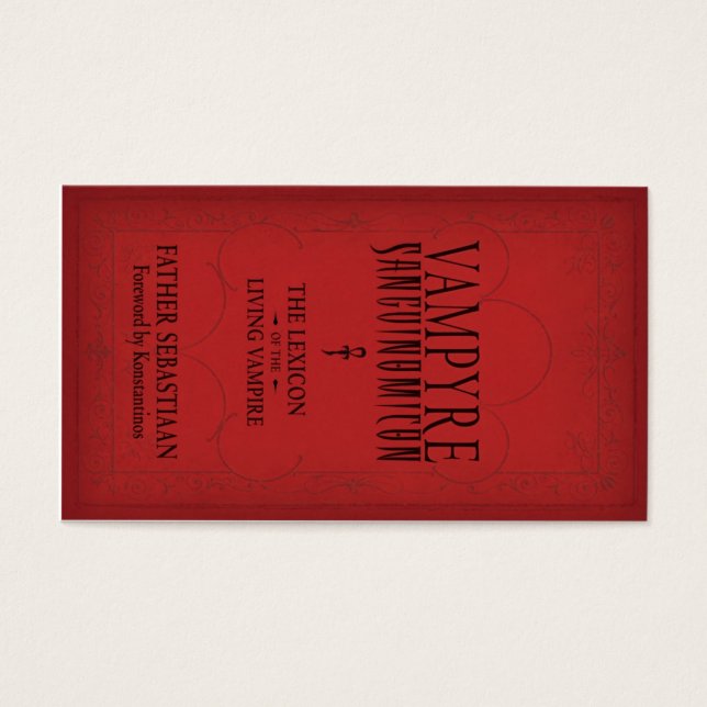 Sanguinomicon faller 2010-kvestkort visitkort (Framsidan)