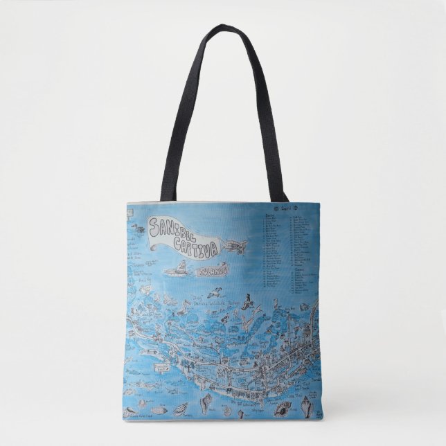 SANIBEL CAPTIVA ISLAND FLORIDA BAG TOTE TYGKASSE (Framsida)
