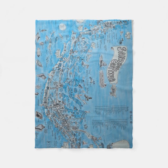 SANIBEL CAPTIVA ISLAND FLORIDA BLANKET THROW FLEECEFILT (Framsidan)