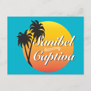 Sanibel Captiva Islands Florida Elegant Handflatan Vykort