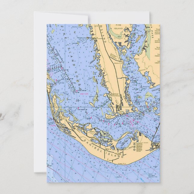 Sanibel Captiva Nautical 5x7 Big Postcard (Framsida)